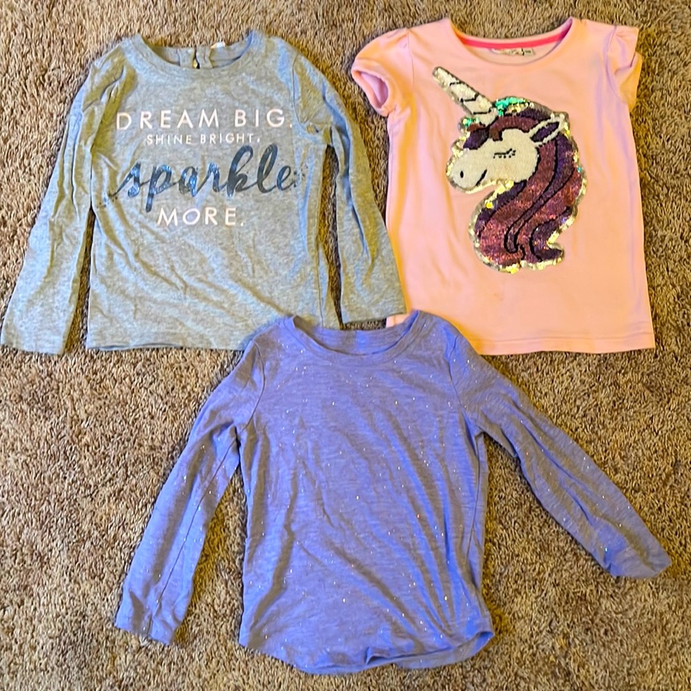 Girls 5T Shirts with lots of Sparkles
